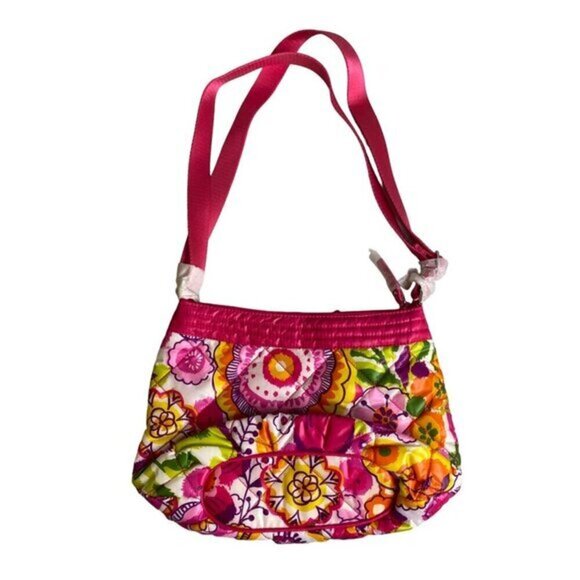 Vera Bradley Pink & Multi-Color‎ Quilt-Style Floral Pattern Crossbody Bag - Picture 4 of 4